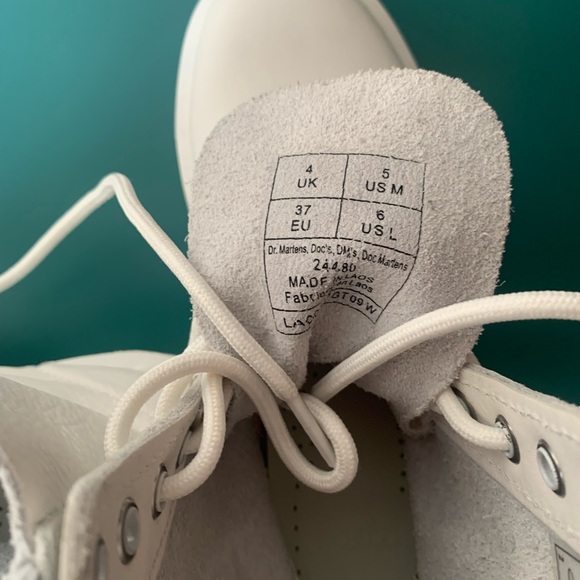 Dr. Martens 1460 PASCAL MONO 8 Eye Leather Boots WHITE Super Cute! - Picture 4 of 7